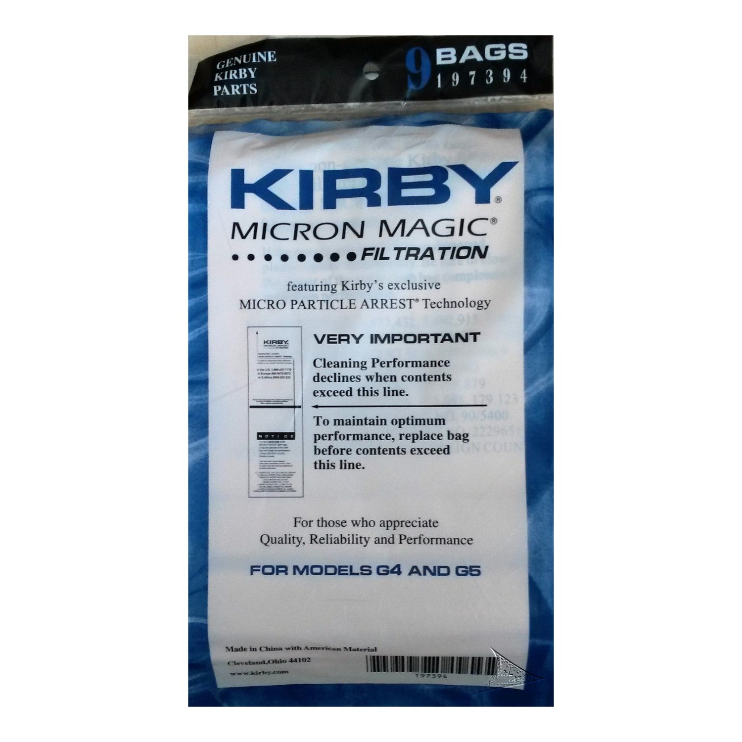 Original Kirby Filtertüte />/> Micron Magic Filter /</< Herstellungsserie G4 G5